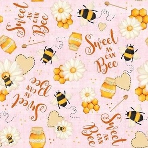 Medium Scale Sweet As Can Bee Bumblebee Nursery on Soft Pastel Pink