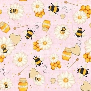 Medium Scale Sweet As Can Bee Bumblebee Nursery on Soft Pale Pink