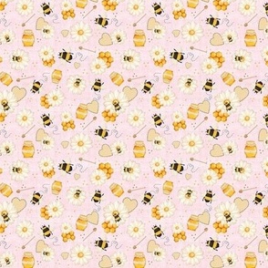 Small Scale Sweet As Can Bee Bumblebee Nursery on Soft Pale Pink