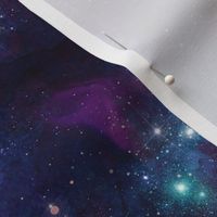 Smaller Scale Starry Celestial Galaxy Skies Blue Purple Aqua