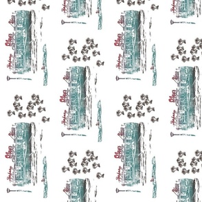 Modern toile nod to Olga's  small for fabric