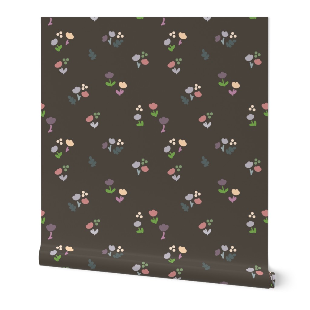 Squirrels Flowers in Muted by JKindDesign