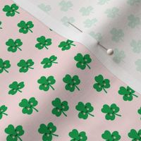 (extra small scale) Cute Shamrocks - pink - St Patricks Day - C21
