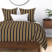 Cozy Stripes - warm, navy, gold, black, desert sun, bold - medium