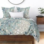 Sea Glass Blue on  Gray, Cheater Quilt 