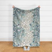 Sea Glass Blue on  Gray, Cheater Quilt 