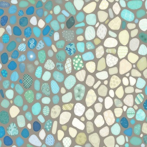 Sea Glass on Dark Sand Cheater Quilt