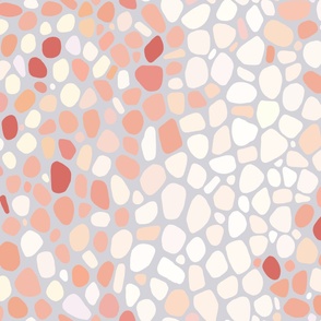 Sea Glass on Pink Coral on Gray Cheater Quilt
