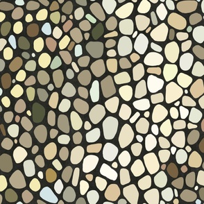 Sea Glass River Rock Bed Khaki Brown, Cheater Quilt 