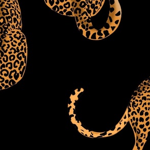 LARGE LEOPARD WITH BLACK BACKGROUND
