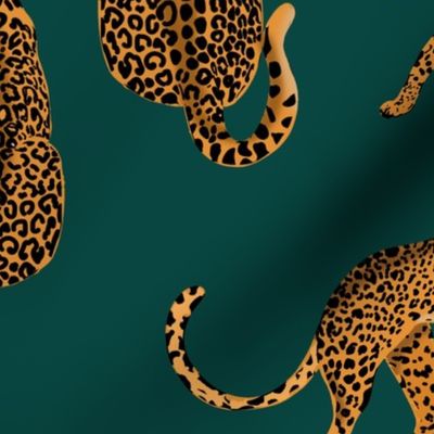 NEW LEOPARD WITH GREEN BACKGROUND