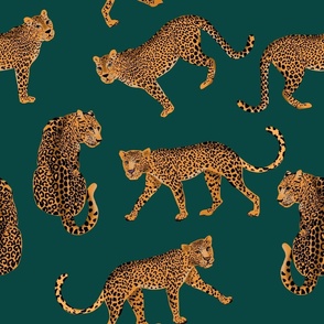 NEW LEOPARD WITH GREEN BACKGROUND