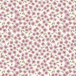 Ditsy Floral, Liberty Style, Mauve, Ditsy Flowers