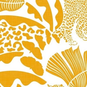 Surreal Jungle in Bright Yellow / Large