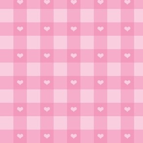 Little Hearts on Pink Gingham