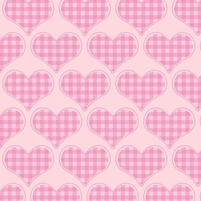 Pink Gingham Hearts