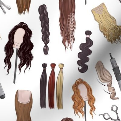 wigs hair extension beauty print 