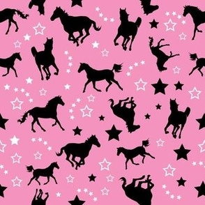 Galloping Horses Pink