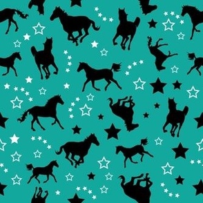 Galloping Horses - Teal