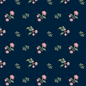 Honneysuckle Navy with leaves