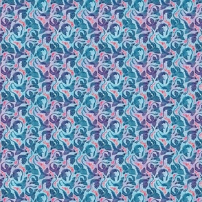 Dragon fire pastel turquoise and purple super small