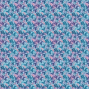 Dragon fire pastel turquoise and purple tiny