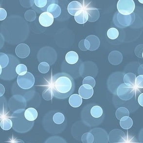 Large Sparkly Bokeh Pattern - Stormy Blue Color
