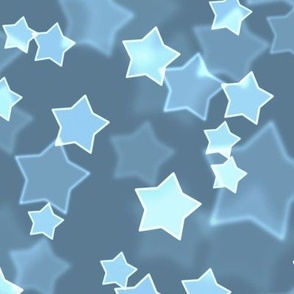 Large Starry Bokeh Pattern - Stormy Blue Color