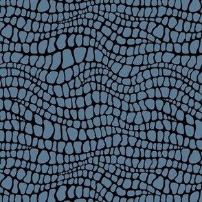 Alligator Pattern - Stormy Blue and Black
