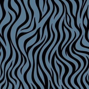 Zebra Stripe Pattern - Stormy Blue and Black