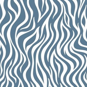 Zebra Stripe Pattern - Stormy Blue and White