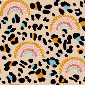 Rainbow Cheetah Fabric, Wallpaper and Home Decor