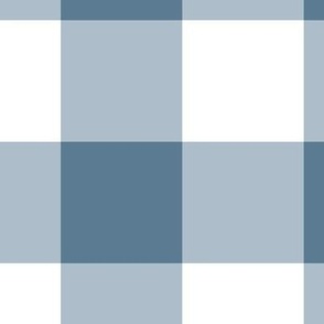 Extra Jumbo Gingham Pattern - Stormy Blue and White