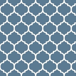 Moroccan Tile Pattern - Stormy Blue and White