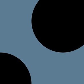Jumbo Polka Dot Pattern - Stormy Blue and Black