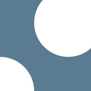 Jumbo Polka Dot Pattern - Stormy Blue and White