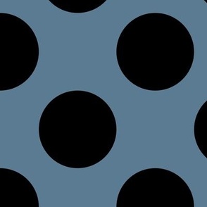 Large Polka Dot Pattern - Stormy Blue and Black