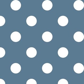 Big Polka Dot Pattern - Stormy Blue and White