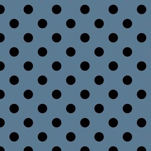 Polka Dot Pattern - Stormy Blue and Black