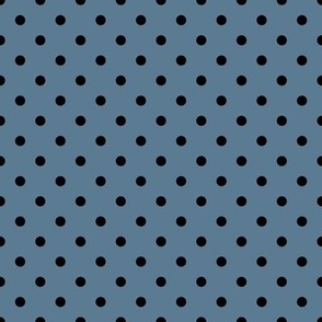Small Polka Dot Pattern - Stormy Blue and Black