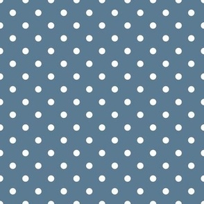 Small Polka Dot Pattern - Stormy Blue and White