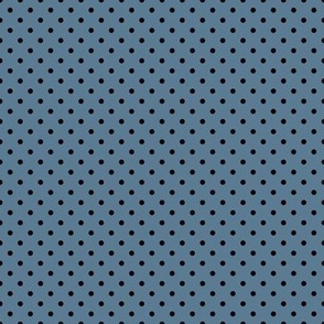 Tiny Polka Dot Pattern - Stormy Blue and Black