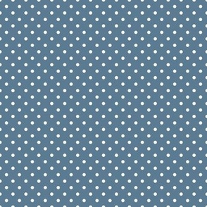 Tiny Polka Dot Pattern - Stormy Blue and White
