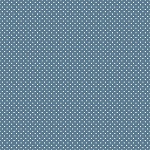 Micro Polka Dot Pattern - Stormy Blue and White