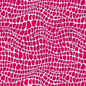 Alligator Pattern - Ruby and White