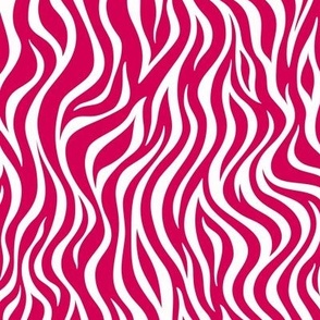 Zebra Stripe Pattern - Ruby and White