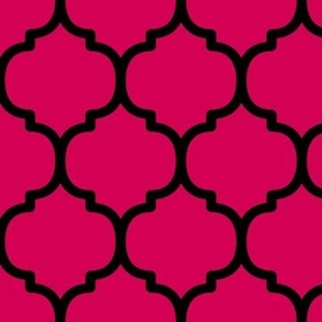 Large Moroccan Tile Pattern - Ruby and Black
