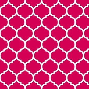 Moroccan Tile Pattern - Ruby and White