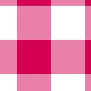 Extra Jumbo Gingham Pattern - Ruby and White