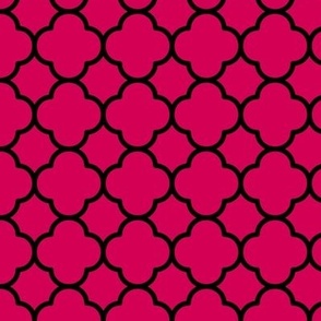 Quatrefoil Pattern - Ruby and Black